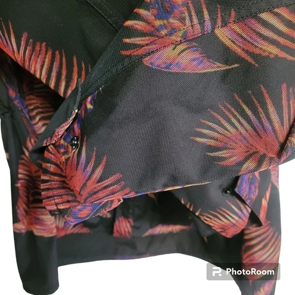 Alexander Wang‎ Black And Red Leaf Print Snap Button Jacket Size EU 48